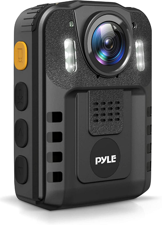 Pyle Police Security Video Compact Camera - HD 2304X1296P Rechargeable Wireless Waterproof Wearable Law Enforcement Mini Surveillance Cam, Audio Video Recording, Night Vision, Motion Detector PPBCM6