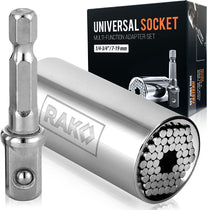 RAK Universal Socket Tool - Super Socket Unscrew Any Bolt - Birthday & Christmas Gifts for Dad Who Wants Nothing - Adjustable Grip Socket Adapter Set for Car Mechanic, HVAC, Electrician, Handyman