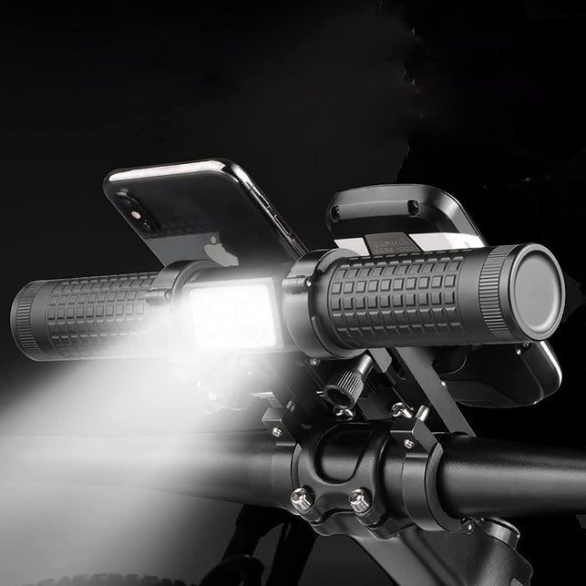 Redcomets Bike Handlebar Extender,Usb Rechargeable Bicycle Handlebar Extender Comes with a 2400Lumens Bicycle Light&Bike Phone Mount,Cycling Computer Mount and a Built-In 10000Mah Power Bank