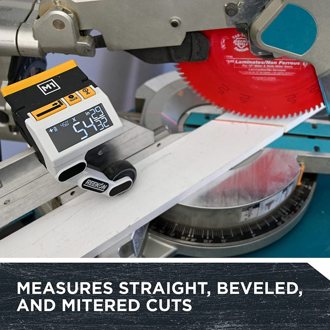 REEKON M1 Caliber Measuring Tool for Miter Saws – Eliminates Need to Measure & Mark Materials, Reduces Cut Time and Increases Safety, Measures Flat & round Materials