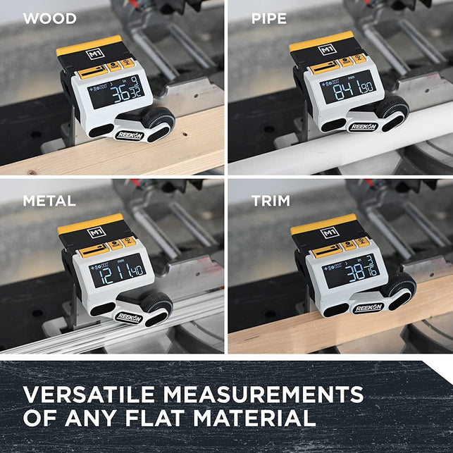 REEKON M1 Caliber Measuring Tool for Miter Saws – Eliminates Need to Measure & Mark Materials, Reduces Cut Time and Increases Safety, Measures Flat & round Materials