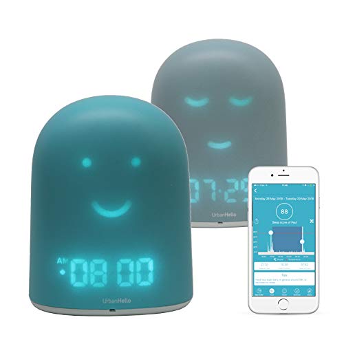 REMI - The Best Ok to Wake Children Clock - Sleep Trainer - Sleep Tracker - Audio Baby Monitor - Night Light & White Noise Sound Machine - mp3 and Streaming Music Speaker - Time-to-Rise Face - Blue