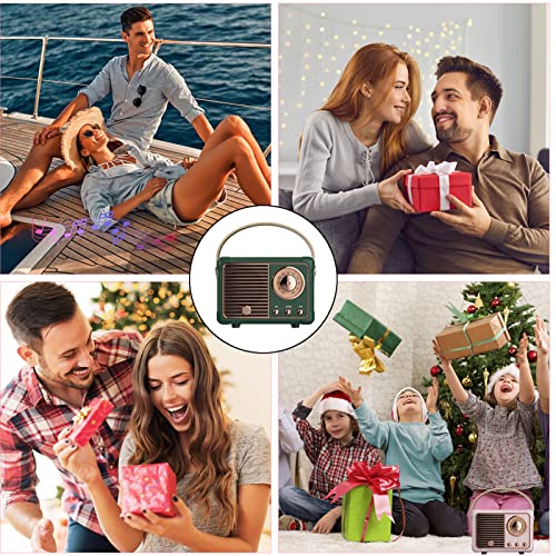 Retro Bluetooth Speaker, Vintage Decor,Dosmix Portable Wireless Bluetooth Speaker, Cute Old Fashion Style for Kitchen Desk Bedroom Office Party Outdoor Kawaii Accessories for iPhone Android (Green)