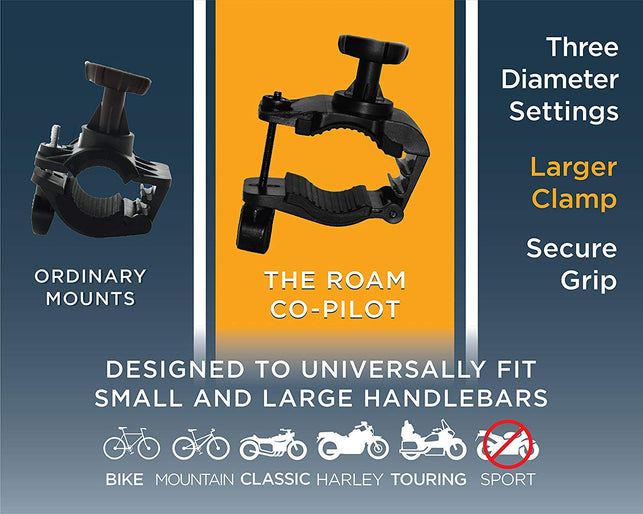 Roam Universal Premium Bike Phone Mount for Motorcycle - Bike Handlebars, Adjustable, Fits iPhone 11, X, XR, 8 | 8 Plus, 7 | 7 Plus, 6s Plus | Galaxy,