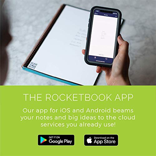 Rocketbook Smart Reusable Notebook - Dot-Grid Eco-Friendly Notebook with 1 Pilot Frixion Pen & 1 Microfiber Cloth Included - Infinity Black Cover, Exe