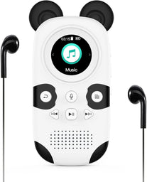 RUIZU 16GB MP3 Player for Kids, Cute Panda Portable Music Player MP3, Child MP3 Player with Bluetooth 5.0, Speaker, FM Radio, Voice Recorder, Alarm Clock, Stopwatch, Pedometer, Support up to 128GB