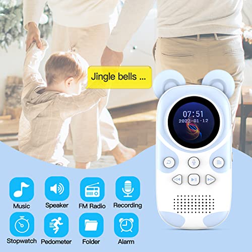 RUIZU Bluetooth MP3 Player for Kids, Cartoon Zoo Portable Music Player 16GB, Child MP3 Player with Bluetooth, Speaker, FM Radio, Voice Recording, Stopwatch, Pedometer, Expandable 128GB Micro SD Card