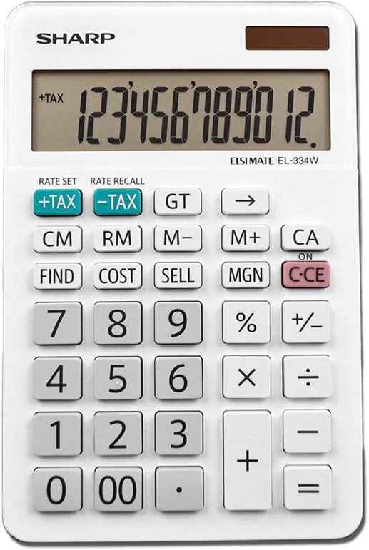 Sharp El334W El-334W Large Desktop Calculator, 12-Digit Lcd