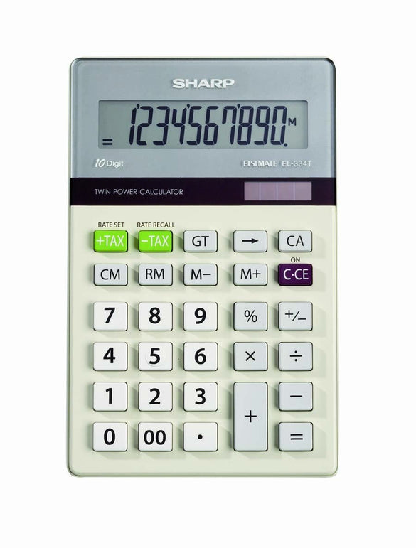 Sharp EL334W EL-334W Large Desktop Calculator, 12-Digit LCD