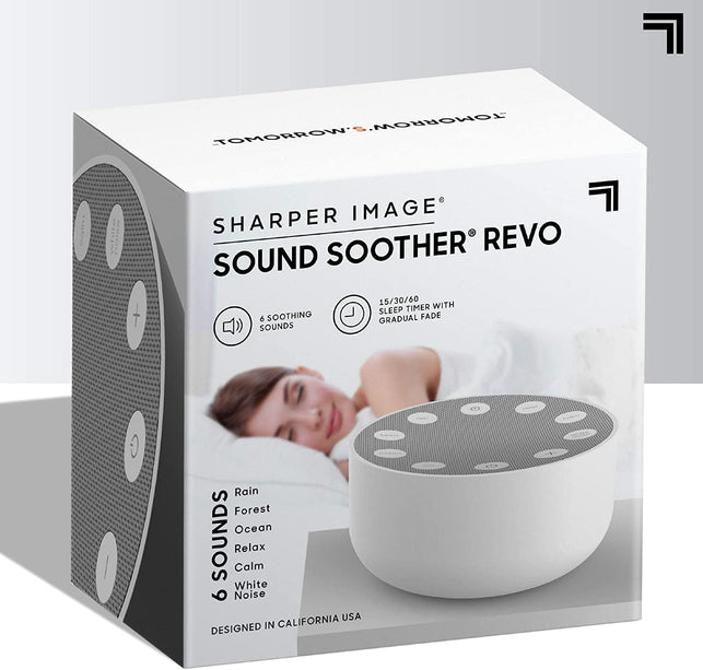 SHARPER IMAGE Sleep Therapy White Noise Machine, Soothing Nature Sounds for Baby Kid Adult, Portable Relaxation Wellness Meditation and Naps, Peaceful Rest Sleep Aid, Holiday Gift