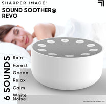 SHARPER IMAGE Sleep Therapy White Noise Machine, Soothing Nature Sounds for Baby Kid Adult, Portable Relaxation Wellness Meditation and Naps, Peaceful Rest Sleep Aid, Holiday Gift