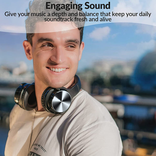 Silensys E7 PRO Active Noise Cancelling Headphones Bluetooth Headphones with Microphone Deep Bass Wireless Headphones over Ear, Comfortable Fit, 30H Playtime for Tv/Computer/Cellphone, Black