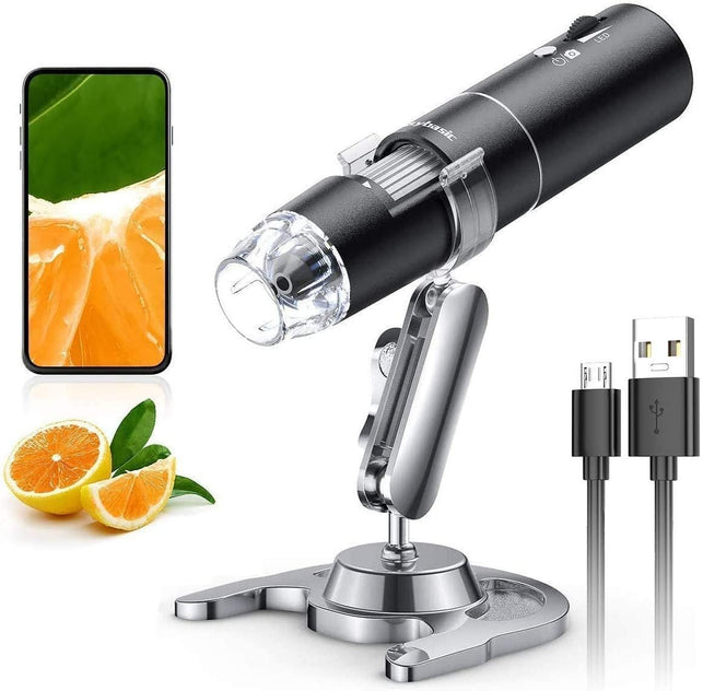 Skybasic Wireless Digital Microscope 50X-1000X Magnification WiFi Portable Handheld Microscopes with Adjustable Stand HD USB