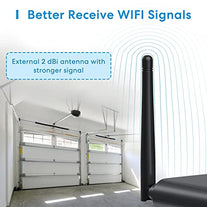 Smart Garage Door Opener Remote with External Antenna, Up to 3 Single Doors, Compatible with Apple HomeKit, Amazon Alexa, Google Assistant, SmartThings, APP Control, No Hub Needed