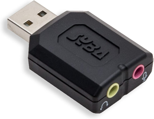 SYBA external USB Stereo Sound Adapter for Windows, Mac, Linux Extra Audio Source with Microphone SD-CM-UAUD (Black)