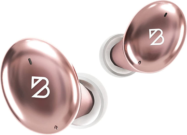 Tempo 30 Rose Gold Wireless Earbuds for Small Ears Women, Cute Pink Bluetooth Bass Boost Earphones Small Ear Canals, IPX7 Sweatproof, 32-Hour Long Battery, Loud in Ear Headphones Gift for Women
