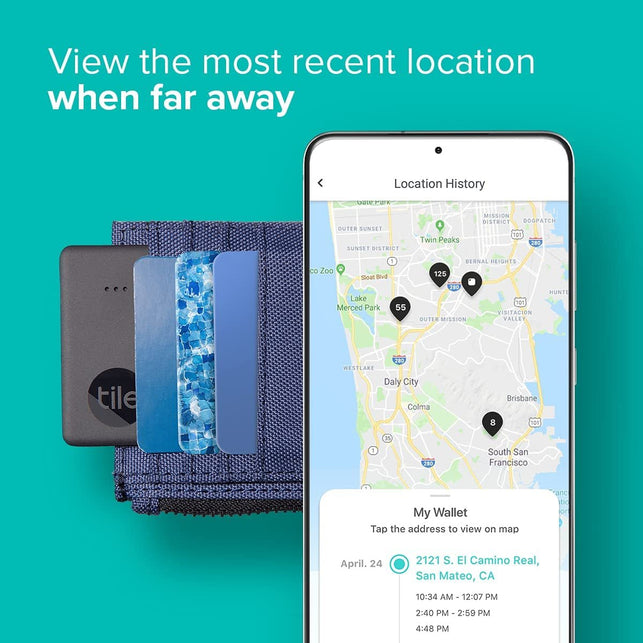 Tile Mate Essentials (2022) 4-Pack (2 Mate, 1 Slim, 1 Stickers)- Bluetooth Tracker & Item Locators for Keys, Wallets, Remotes & More; Easily Find All Your Things.