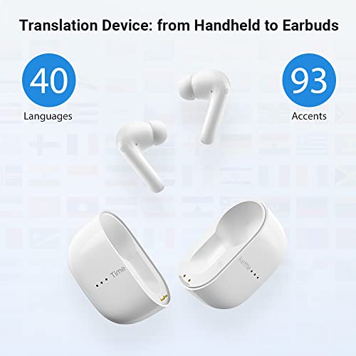 Timekettle M3 Language Translator Earbuds, Two-Way Translator Device with APP for 40 Languages & 93 Accents Online, Offline Translator for Exploring Expat Life Freely, Compatible with iOS & Android