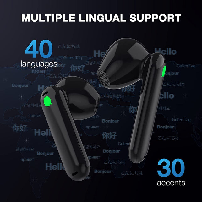 Timekettle WT2 Edge/W3 Translator Device Black-Bidirection Simultaneous Translation, Language Translator Device with 40 Languages & 93 Accent Online, Translator Earbuds with APP, Fit for Ios & Android