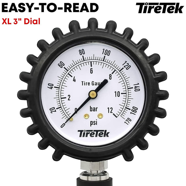 Tire Pressure Gauge with Inflator (170 PSI) - Air Pressure Gauge for Tires - Air Compressor Tire Inflator Attachment – Nozzle Tire Gauge Air Chuck