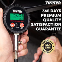 TIRETEK Digital Tire Pressure Gauge (0-200 PSI) - Heavy Duty Tire Gauge (Stainless Steel) - Motcertified ANSI - Easy to Read - Air Gauge Tire Pressure - Bike and Motorcycle Tire Pressure Gauge