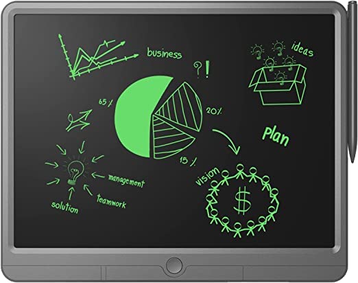 TUGAU LCD Writing Tablet 15 Inch, Erasable Electronic Writing Pad, Large Doodle Board, Portable Drawing Tablet Gift for Kids & Adults, Digital Paper Handwriting Pad for Business Office Homeschool