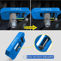 Tukeirt Motorcycle Lock - Adjustable anti Theft for Motorcycles Mopeds Motorbikes Scooters Atvs Dirt Bike Street Bike Braking the Front Wheel Use on Grip Brake Handlebar(Blue)