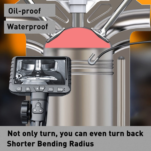 Two-Way Articulating Borescope, Dxztoz Industrial Endoscope with 0.33In Articulated Snake Camera, Video Inspection Scope with Light for Automotive Aircraft Mechanics- 5.5FT