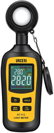 URCERI Light Meter Digital Illuminance Meter Handheld Ambient Temperature Measurer with Range up to 200,000 Lux Luxmeter with 4 Digit Color LCD Screen