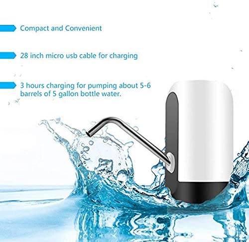Urdonda Water Bottle Pump, USB Charging Automatic Drinking Water Pump Portable Electric Water Dispenser Water Bottle Switch for Universal 5 Gallon Bot