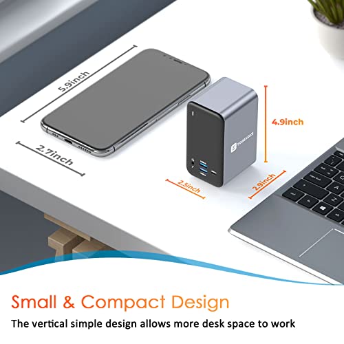 USB C Docking Station Dual Monitor for MacBook Pro, 15 in 2 USB C Laptop Docking Station Dual Monitor HDMI for MacBook Pro/Air with 2 4K HDMI Display, 6 USB A,USB C, SD&Micro SD,LAN, 87W PD 3.0