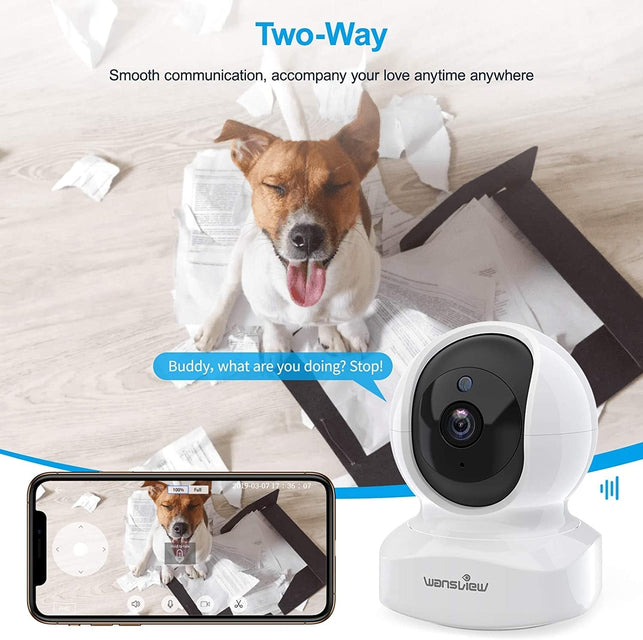 Wansview Home Security Camera, Baby Camera,1080P HD wansview Wireless WiFi Camera for Pet/Nanny, Motion Alerts, 2 Way Audio, Night Vision, Compatible