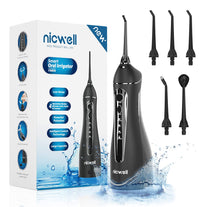 Water Dental Flosser Cordless for Teeth - Nicwell 4 Modes Dental Oral Irrigator, Portable and Rechargeable IPX7 Waterproof Powerful Battery Life Water