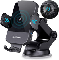 Wireless Car Charger, Chgeek 15W Fast Charging Auto Clamping Car Charger Phone Mount Phone Holder for Iphone 14 13 12 11 Pro Max Xs, Samsung Galaxy S22 Ultra S21 S20, S10+ S9+ Note 9, Etc