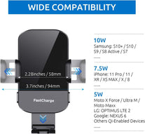 Wireless Car Charger, Chgeek 15W Fast Charging Auto Clamping Car Charger Phone Mount Phone Holder for Iphone 14 13 12 11 Pro Max Xs, Samsung Galaxy S22 Ultra S21 S20, S10+ S9+ Note 9, Etc
