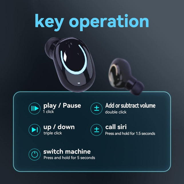 Wireless Earbuds Headphones Bluetooth 5.2 Ear Buds with Mic Smart Noise Reduction LED Display Fast Charging Case Touch Control Bluetooth Earphones in Ear Earbuds Wireless Earphone, for Sport and Work