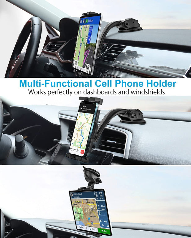 Woleyi Car Dashboard Tablet Mount, Car Dash Tablet & Phone Holder with Strong Sticky Gel Suction Cup for Ipad Pro 9.7, 11, 12.9 / Air/Mini, Iphone, Galaxy Tabs, More 4-13" Smart Phones and Tablets