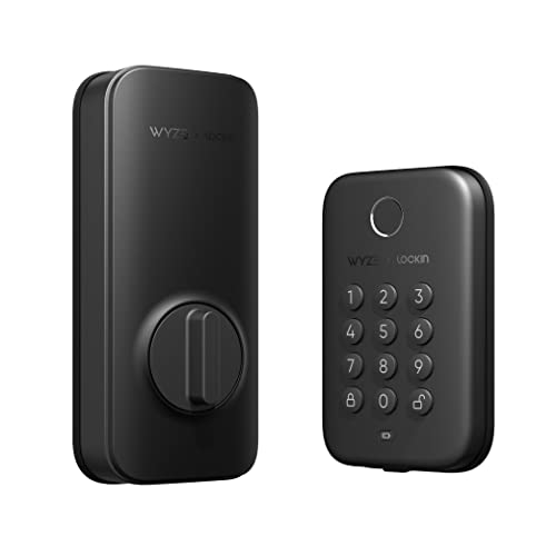 Wyze Lock Bolt, Fingerprint Keyless Entry Door Lock, Smart Bluetooth Deadbolt Replacement, Backlit Keypad, IPX5 Weatherproof, in-App History and Sched