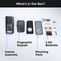Wyze Lock Bolt, Fingerprint Keyless Entry Door Lock, Smart Bluetooth Deadbolt Replacement, Backlit Keypad, IPX5 Weatherproof, in-App History and Sched