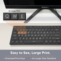 X9 Performance Large Key Keyboard Backlit - Easy to See and Type - Large Print Keyboard for Elderly or Visually Impaired - USB Wired Keyboard, 7 Color Backlit, Oversize Letters - Easy View Keyboard