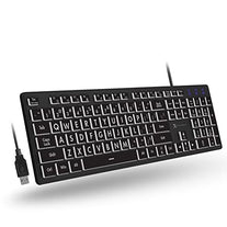 X9 Performance Large Key Keyboard Backlit - Easy to See and Type - Large Print Keyboard for Elderly or Visually Impaired - USB Wired Keyboard, 7 Color Backlit, Oversize Letters - Easy View Keyboard