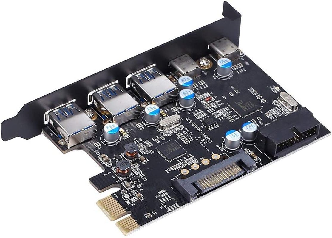 YEELIYA PCI-E to Type C (2),Type a (3) USB 3.0 5-Port PCI Express Expa ...