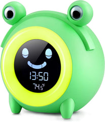 YISUN Kids Alarm Clock, Children'S Sleep Trainer, OK to Wake Clock for Bedroom Cute Digital Clock with Temperature , 5 Colors Smart Night Light Clock Teaching Boys Girls When to Wake up (Green)