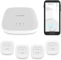 YOLINK Smart Home Starter Kit: Hub & 4-Pack Water Leak Sensor 1, Lora up to 1/4 Mile Open-Air Range, Sms/Text, Email & Push Notifications, W/Alexa, IFTTT, Home Assistant