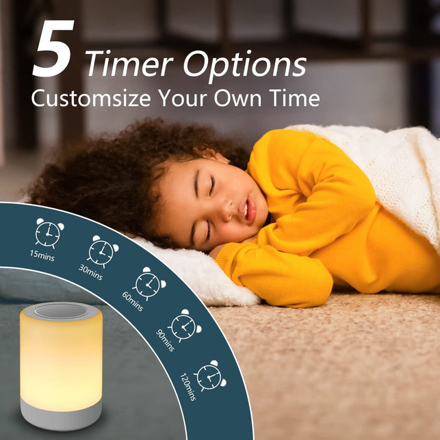 YYDSKIT White Noise Machine with Large Night Light, Sound Machine with 32 Soothing Sounds, Full Touch Control,Plug In, Auto-Off Sleep Timer for Baby Adults Kids Sleeping, Relaxing