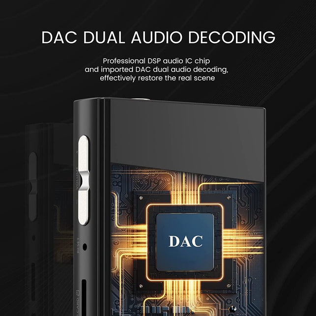128GB Music Player, Hifi Digital Audio MP3 Player, DSD&DAC Lossless High Resolution MP3 Player High Fidelity, Music Player with 3.5 Mm Dual Output, Support for up to 256GB - The Gadget Collective