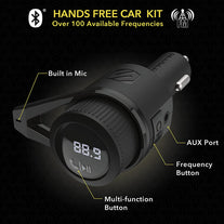 Scosche BTFM5 Bluetooth Hands-Free Car Kit with Digital FM Transmitter and Dual 12W USB Charging Ports for Vehicles