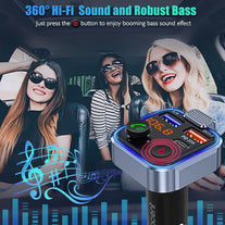 [2022 Version] LENCENT FM Transmitter In-Car Adapter, Wireless Bluetooth 5.0 Radio Car Kit,Type-C PD 20W+ QC3.0 Fast USB Charger,Hands Free Calling, Mp3 Player Receiver Hi Fi Bass Support U Disk - The Gadget Collective
