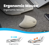 Perixx PERIMICE-713W Wireless Ergonomic Vertical Mouse - 2.4G Spec with USB Receiver - On/Off Switch - 6 Buttons Right Handed Design - White