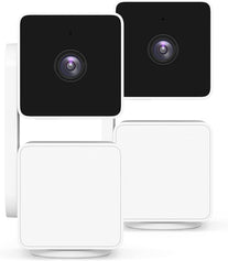 WYZE Cam Pan V3 Indoor/Outdoor Ip65-Rated 1080P Pan/Tilt/Zoom Wi-Fi Smart Home Security Camera with Color Night Vision, 2-Way Audio, Compatible with Alexa & Google Assistant, White, 2-Pack